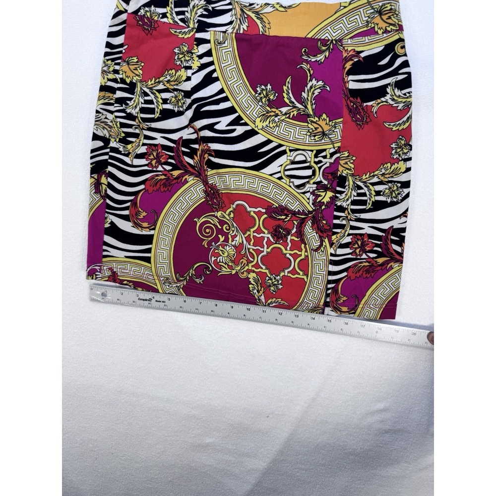 Like An Angel Women’s XL Mini Skirt Baroque Zebra Print Stretch‎ Pull On - Picture 6 of 16